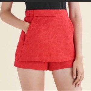 MAJE Red Jacquard Mini Skort